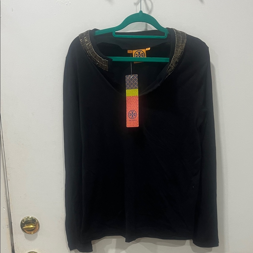 Tory Burch Black Top with Gold Detailing